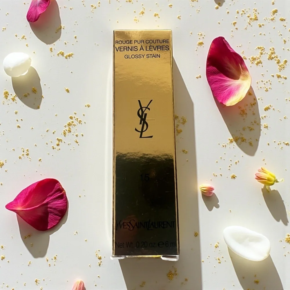 YSL Rouge Pur Couture Vernis à Lèvres Glossy Stain in Shade Rose Glacis #15